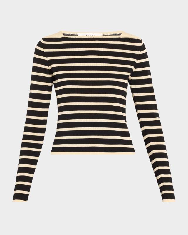 Stripe Boat-Neck Sweat